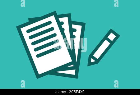 Paper documents and pen for signature. Stock Vector