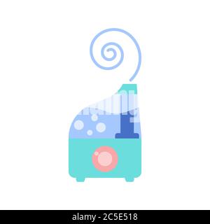 Healthy Humidifier air diffuser in trendy flat style isolated. Purifier microclimate ultrasonic home. Vector illustration. Stock Vector