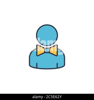 Restaurant waiter avatar vector icon isolated on white background Stock Vector