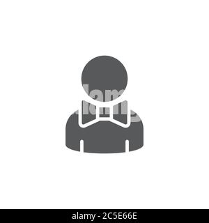 Restaurant waiter avatar vector icon isolated on white background Stock Vector