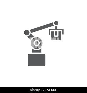 Robotic assembly vector icon symbol isolated on white background Stock Vector