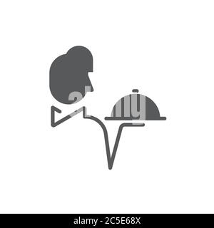 Restaurant waiter avatar vector icon isolated on white background Stock Vector