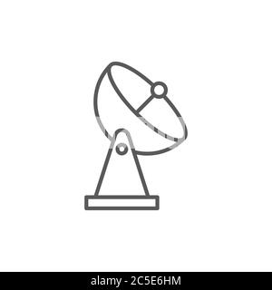 Satellite antenna vector icon symbol isolated on white background Stock Vector