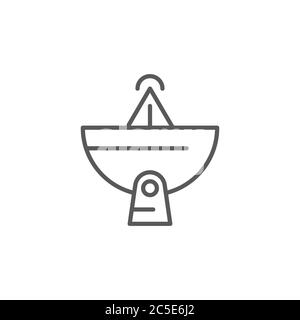 Satellite antenna vector icon symbol isolated on white background Stock Vector