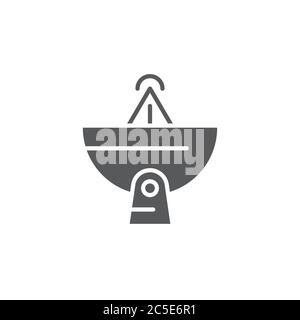 Satellite antenna vector icon symbol isolated on white background Stock Vector