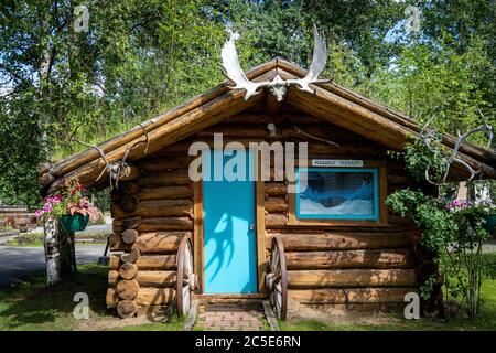 Massage hut at Chena Hot Springs Resort in Fairbanks, Alaska Stock Photo