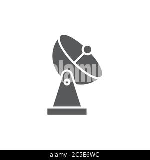 Satellite antenna vector icon symbol isolated on white background Stock Vector