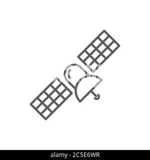 Satellite antenna vector icon symbol isolated on white background Stock Vector
