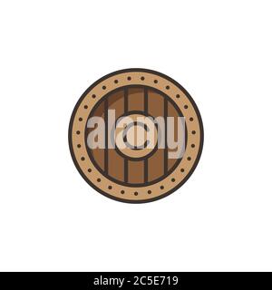 Shield with copyright sign vector icon symbol isolated on white background Stock Vector