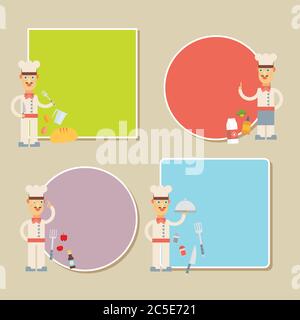 Chef Presenting Recipe Card. Flat vector Stock Vector Image & Art - Alamy