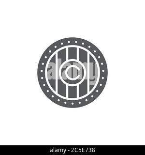 Shield with copyright sign vector icon symbol isolated on white background Stock Vector