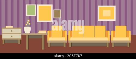Business interior concept.Icons of business interior via management and organization ideas symbol and workplace elements in flat design. Stock Vector