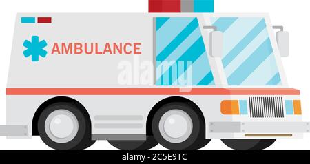 Ambulance cartoon flat vector Stock Vector