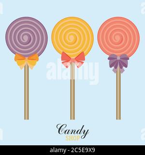 Flat style design candy set Stock Vector