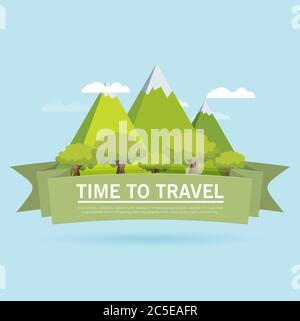 Mountain flat design concept Stock Vector Image & Art - Alamy