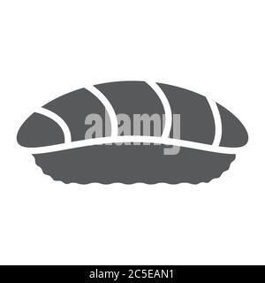 Sushi glyph icon, asian and food, seafood sign, vector graphics, a solid pattern on a white background. Stock Vector