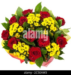 Bouquet of red roses isolated on white background Stock Photo