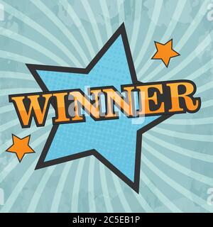 Comic star, Winner, Vector illustration Stock Vector
