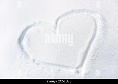 Download The Shape Of Heart On The Snow Closeup Shot Stock Photo Alamy Yellowimages Mockups