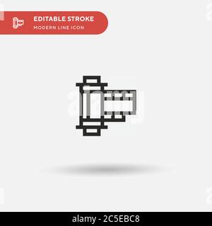 Film Roll Simple vector icon. Illustration symbol design template for web mobile UI element. Perfect color modern pictogram on editable stroke. Film Roll icons for your business project Stock Vector