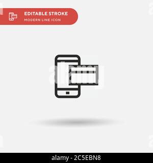 Mobile Payment Simple vector icon. Illustration symbol design template for web mobile UI element. Perfect color modern pictogram on editable stroke. Mobile Payment icons for your business project Stock Vector