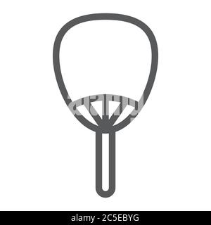 Uchiwa line icon, asian and accessories, japanese fan sign, vector graphics, a linear pattern on a white background. Stock Vector