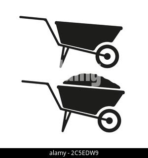 Coal mine trolley icon on white background. Mine Cart trendy flat style for graphic design, web-site. Vector illustration EPS 10. Stock Vector