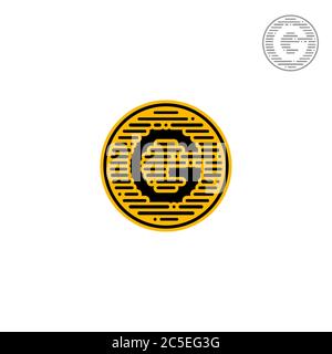 Letter G logo, the concept of dotted line design on a circle, isolated on white background. Stock Vector