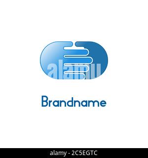 Two hand icons that symbolize a handshake or a hug, modern and creative logo design, isolated on white background. Stock Vector