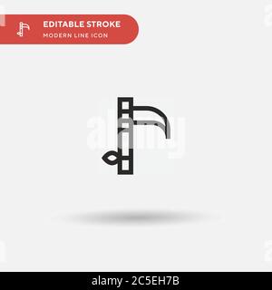 Scythe Simple vector icon. Illustration symbol design template for web mobile UI element. Perfect color modern pictogram on editable stroke. Scythe icons for your business project Stock Vector