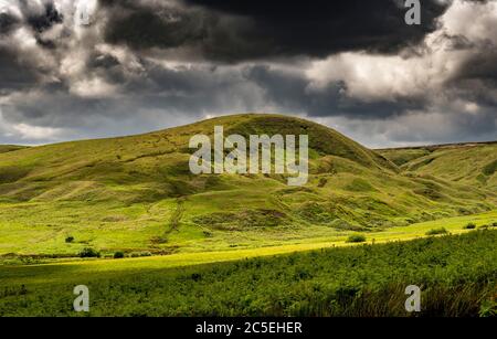 Dramatic storm clouds over March Haigh. Huddersfield, West Yorkshire. UK. Stock Photo