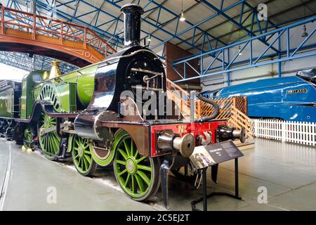 Stirling Single steam locomotive at the National Railway Museum in York Stock Photo