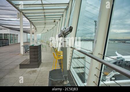 MUNICH, GERMANY - CIRCA JANUARY, 2020: Observation Deck at Munich Airport Stock Photo