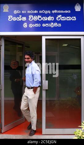 Colombo, Sri Lanka. 2nd July, 2020. Former Sri Lankan cricketer Kumar Sangakkara, captain of 2011 Cricket World Cup, leaves the Special Investigation Unit in Colombo on July 02, 2020. Credit: Pradeep Dambarage/ZUMA Wire/Alamy Live News Stock Photo