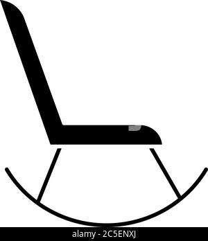 Rocking chair black glyph icon Stock Vector