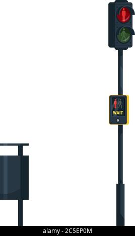 Public convenience and safety facilities semi flat RGB color vector illustrations set Stock Vector