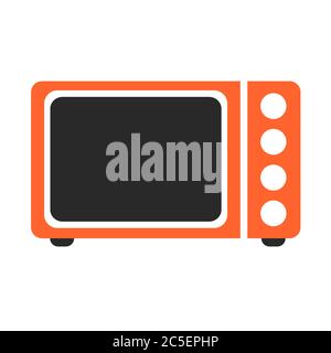 Microwave oven kitchen on white background. Kitchen appliance isolated electric element icon. Vector illustration EPS 10. Stock Vector