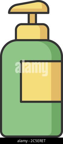 Lotion in bottle RGB color icon Stock Vector