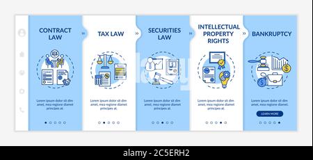 Lawyer key competencies onboarding vector template Stock Vector