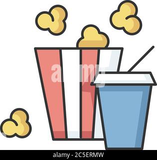 Cinema food RGB color icon Stock Vector