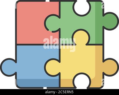 Puzzle RGB color icon Stock Vector