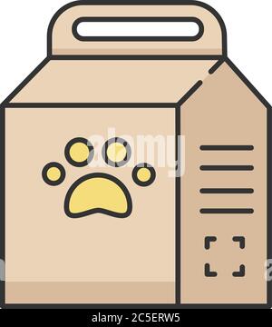 Pet food bag RGB color icon Stock Vector