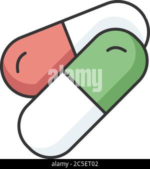 Pills RGB color icon Stock Vector