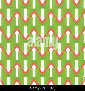 Vector seamless pattern texture background with geometric shapes, gradient colored in green, orange and white colors. Stock Vector