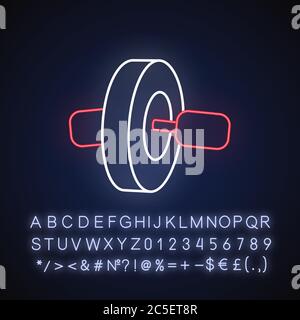 Ab roll neon light icon Stock Vector