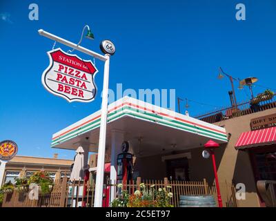 Williams Arizona USA Downtown city on Historic Route 66 and Grand Canyon Railway Stock Photo