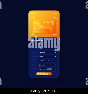 Lead scanner smartphone interface vector template Stock Vector