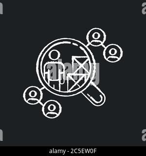Vendor selection chalk white icon on black background Stock Vector