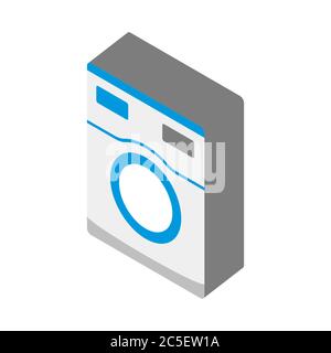 Washer icon on white background. Vector illustration in trendy Isometric style. EPS 10. Stock Vector