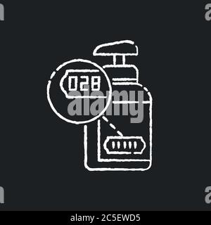 Batch number chalk white icon on black background Stock Vector